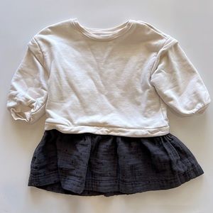 Zara cream and black dropwaist sweatshirt dress. 2/3T